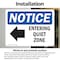 Signmission Entering Quiet Zone (Left Arrow) Sign With Symbol, 5 in W x Rectangle, Vinyl Decal OS-2PACK-NS-D-35-L-12093 - alternate 6